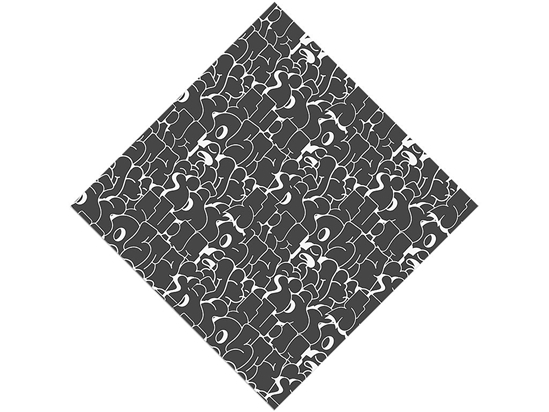 Monochrome Bubbled Graffiti Vinyl Wrap Pattern