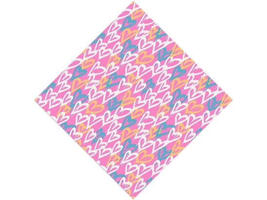 Pink Hearts Graffiti Vinyl Wrap Pattern