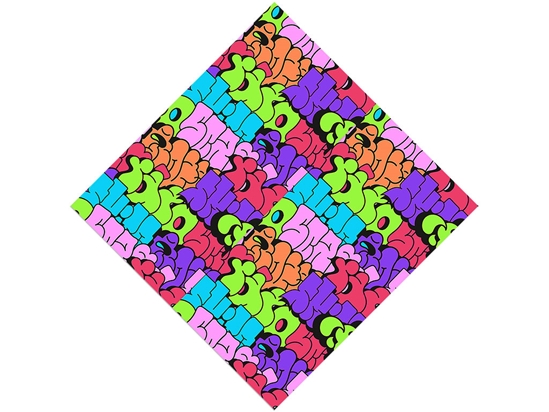 Rainbow Bubbled Graffiti Vinyl Wrap Pattern