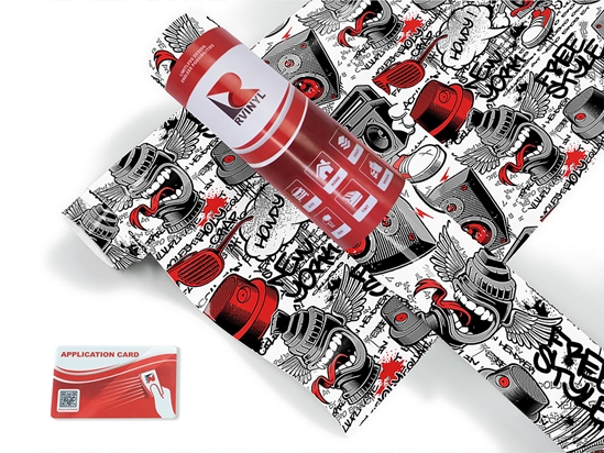 Red Free Style Graffiti Craft Vinyl Roll