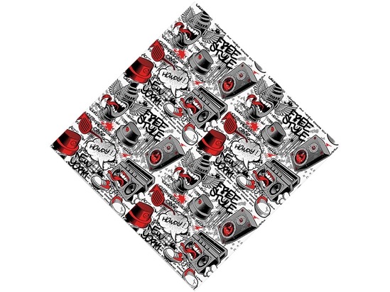 Red Free Style Graffiti Vinyl Wrap Pattern