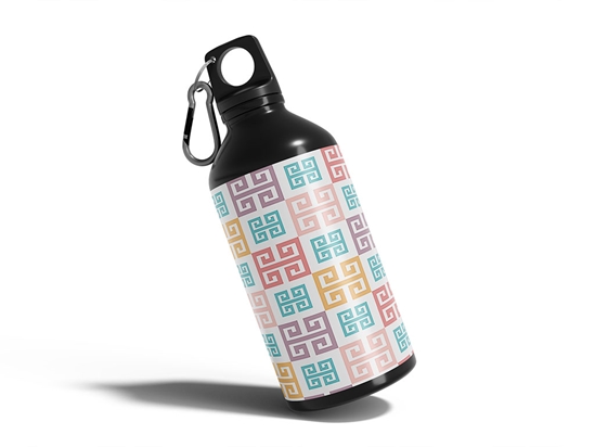 Pastel Meander Greco Roman Water Bottle DIY Stickers