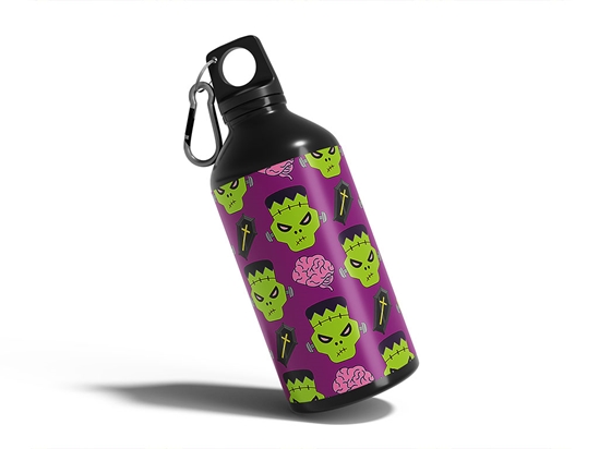 Frankenstein Revenge Halloween Water Bottle DIY Stickers