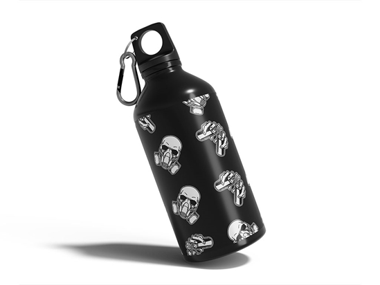 Paint Fumes Skull and Bones Water Bottle DIY Stickers