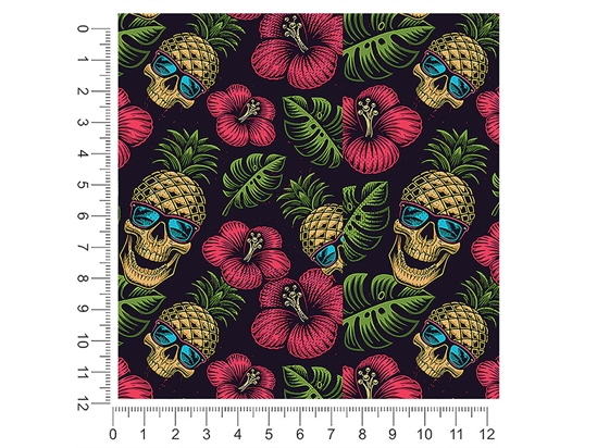 Pineapple Head Skull and Bones 1ft x 1ft Craft Sheets