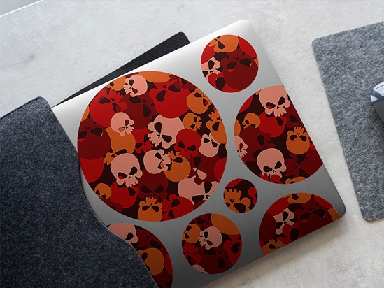 Red Calvaria Skull and Bones DIY Laptop Stickers