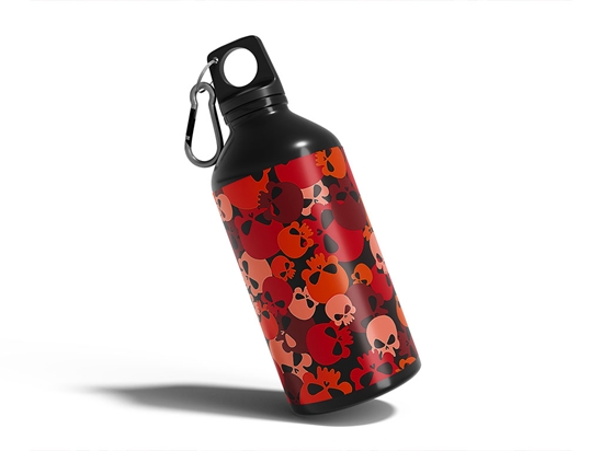Red Calvaria Skull and Bones Water Bottle DIY Stickers