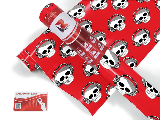 Tuned Out Skull and Bones Craft Vinyl Roll