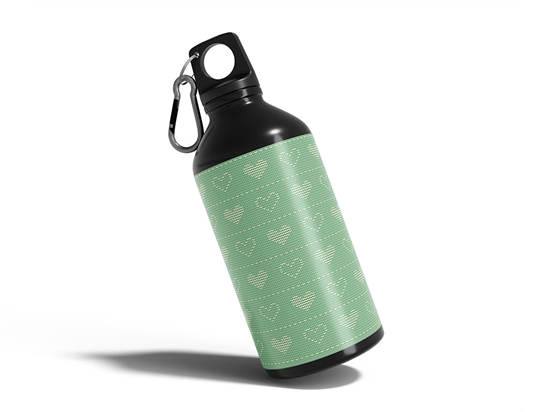 Bashful Teal Heart Water Bottle DIY Stickers