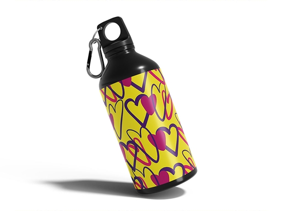 Be Mine Heart Water Bottle DIY Stickers