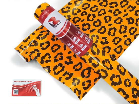 Orange Leopard Animal Print Craft Vinyl Roll