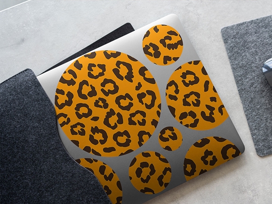 Orange Leopard Animal Print DIY Laptop Stickers