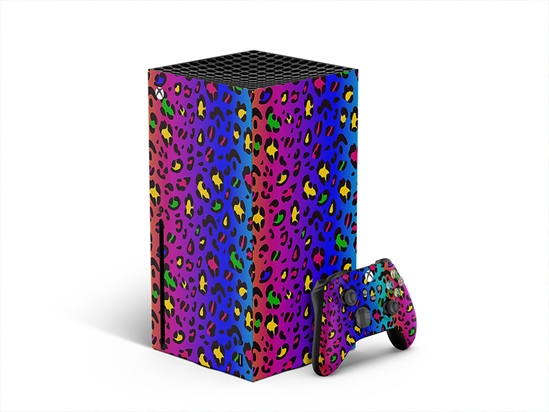 Rainbow Leopard Animal Print XBOX DIY Decal