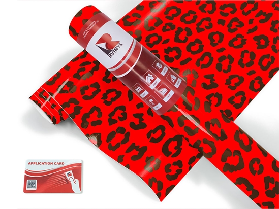 Red Leopard Animal Print Craft Vinyl Roll