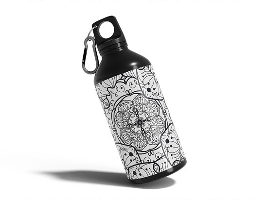 Fungal Swirls Mandala Water Bottle DIY Stickers