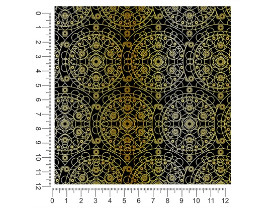 Gold Cylindrical Mandala 1ft x 1ft Craft Sheets