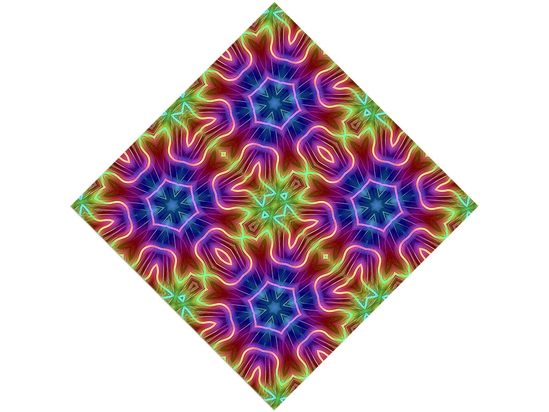 Neon Snowflake Mandala Vinyl Wrap Pattern