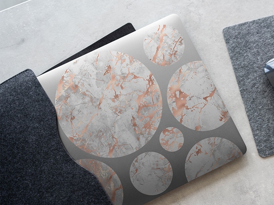 Calacatta Rose Gold Marble Stone DIY Laptop Stickers