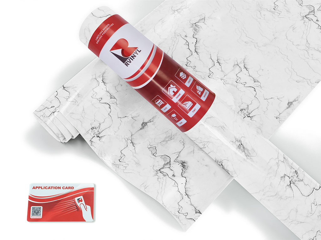 Carrara White Marble Stone Craft Vinyl Roll