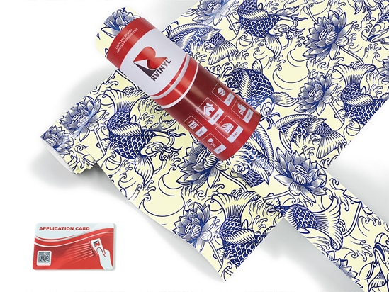 White Koi Salt Water Craft Vinyl Roll