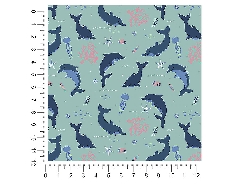 Dancing Dolphins Salt Water 1ft x 1ft Craft Sheets