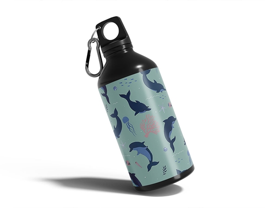 Dancing Dolphins Salt Water Water Bottle DIY Stickers