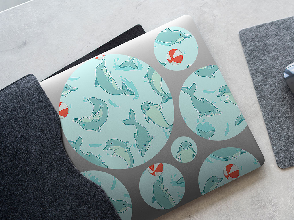 Playful Dolphins Salt Water DIY Laptop Stickers