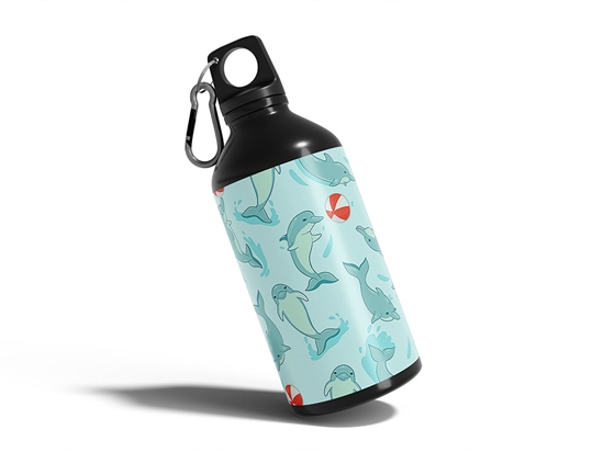 Playful Dolphins Salt Water Water Bottle DIY Stickers