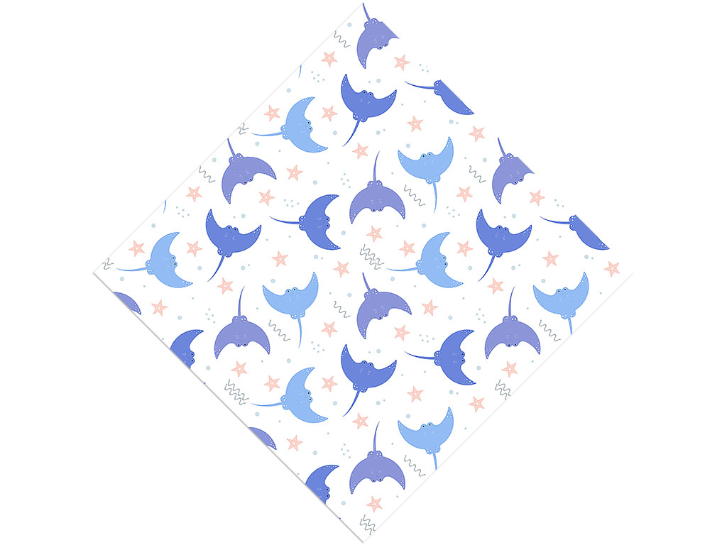 Smiling Stingray Marine Life Vinyl Wrap Pattern