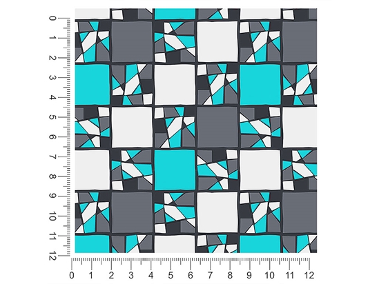 Dark Cyan Mosaic 1ft x 1ft Craft Sheets