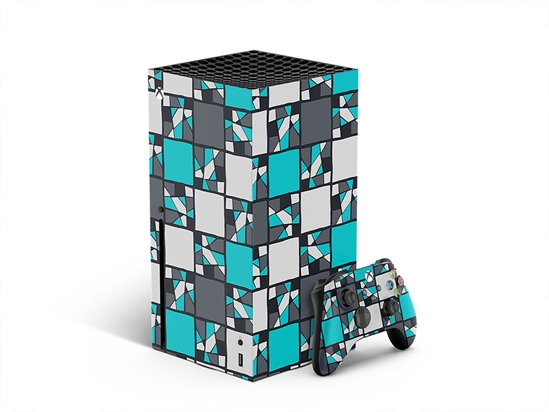 Dark Cyan Mosaic XBOX DIY Decal