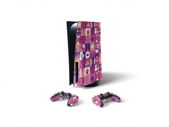 Purple Wine Mosaic Sony PS5 DIY Skin