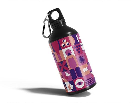 Purple Wine Mosaic Water Bottle DIY Stickers