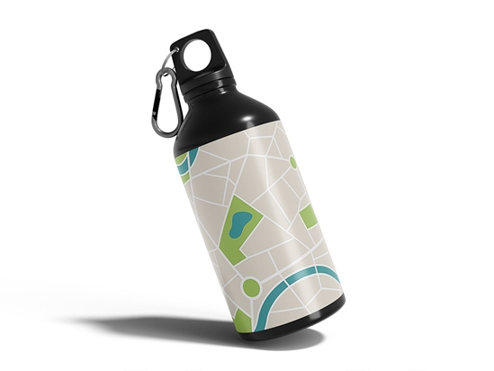 Town Map Mosaic Water Bottle DIY Stickers