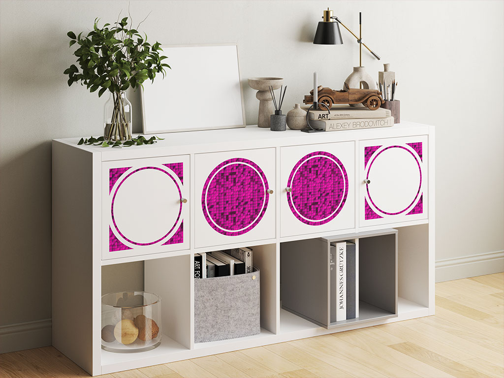 Hot Magenta Mosaic DIY Furniture Stickers