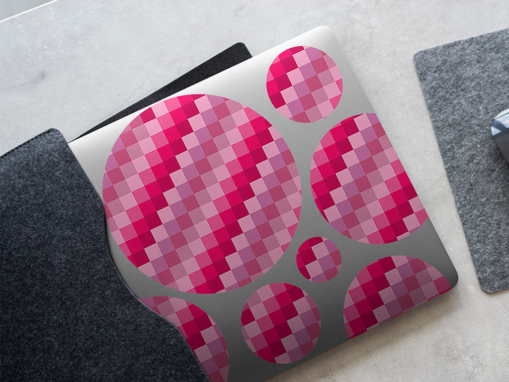 Magenta Process Mosaic DIY Laptop Stickers