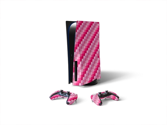 Magenta Process Mosaic Sony PS5 DIY Skin