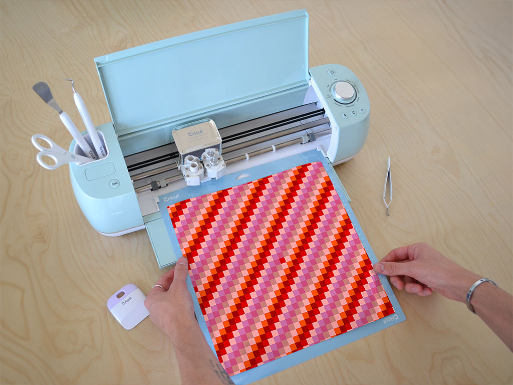 Telemagenta Stripes Mosaic Cricut Compatible Vinyl