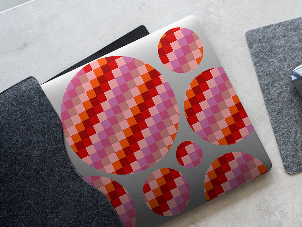 Telemagenta Stripes Mosaic DIY Laptop Stickers