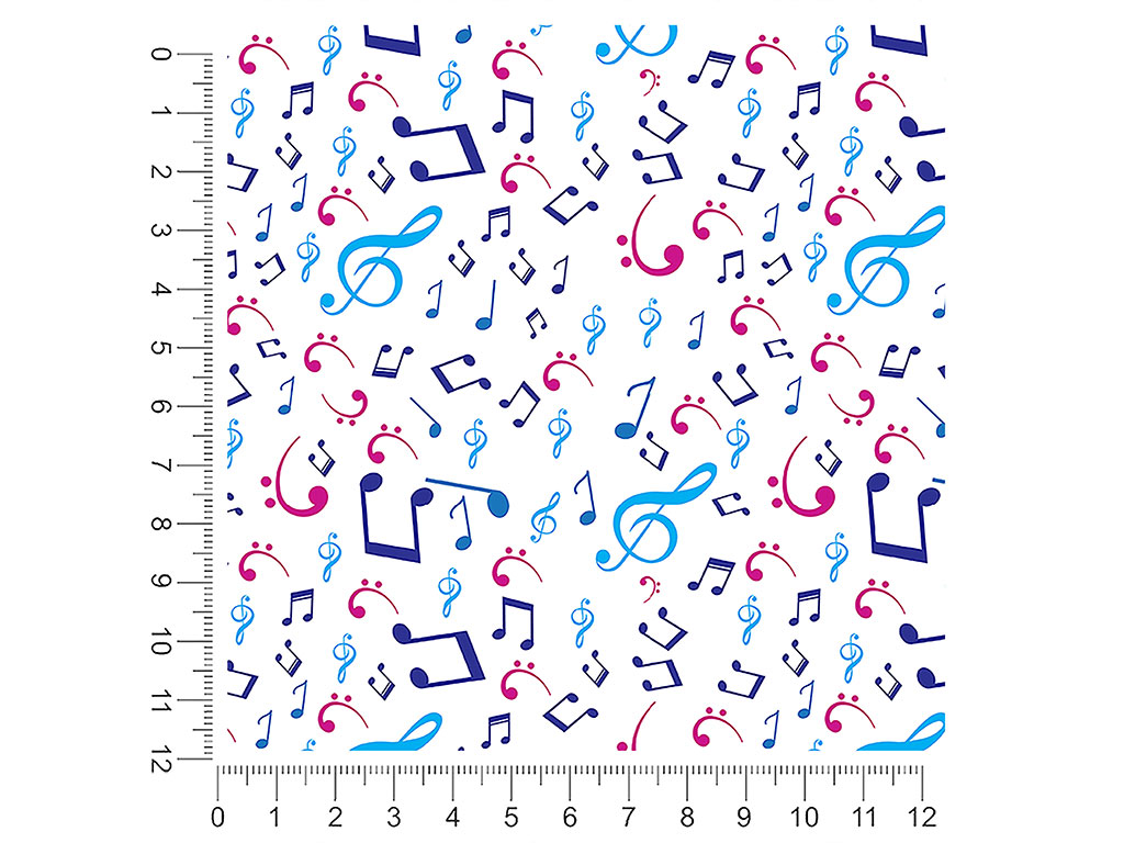 Pastel Notes Music 1ft x 1ft Craft Sheets