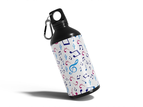 Pastel Notes Music Water Bottle DIY Stickers