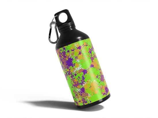 Melting Together Paint Splatter Water Bottle DIY Stickers