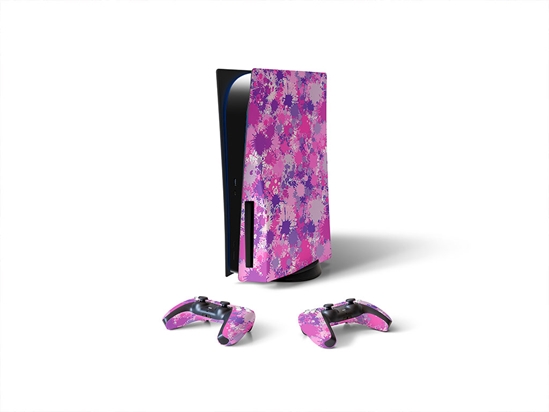 Pink Power Paint Splatter Sony PS5 DIY Skin
