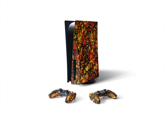 Wet Leaves Paint Splatter Sony PS5 DIY Skin