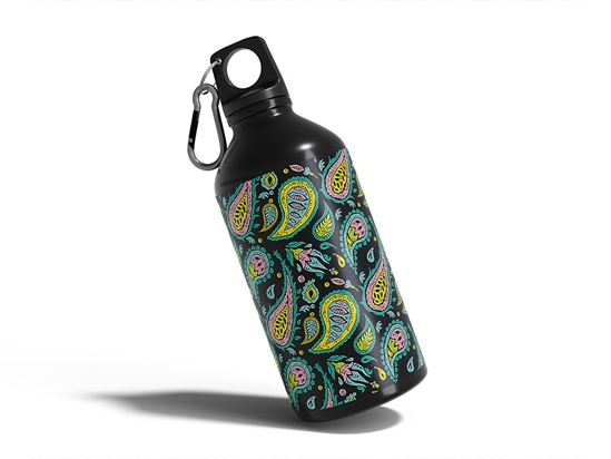 Blacklight Buds Paisley Water Bottle DIY Stickers