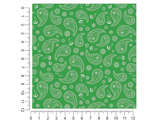 Gallant Green Paisley 1ft x 1ft Craft Sheets