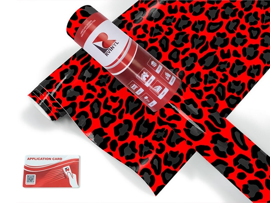 Red Panther Animal Print Craft Vinyl Roll