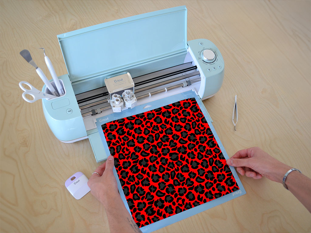 Red Panther Animal Print Cricut Compatible Vinyl