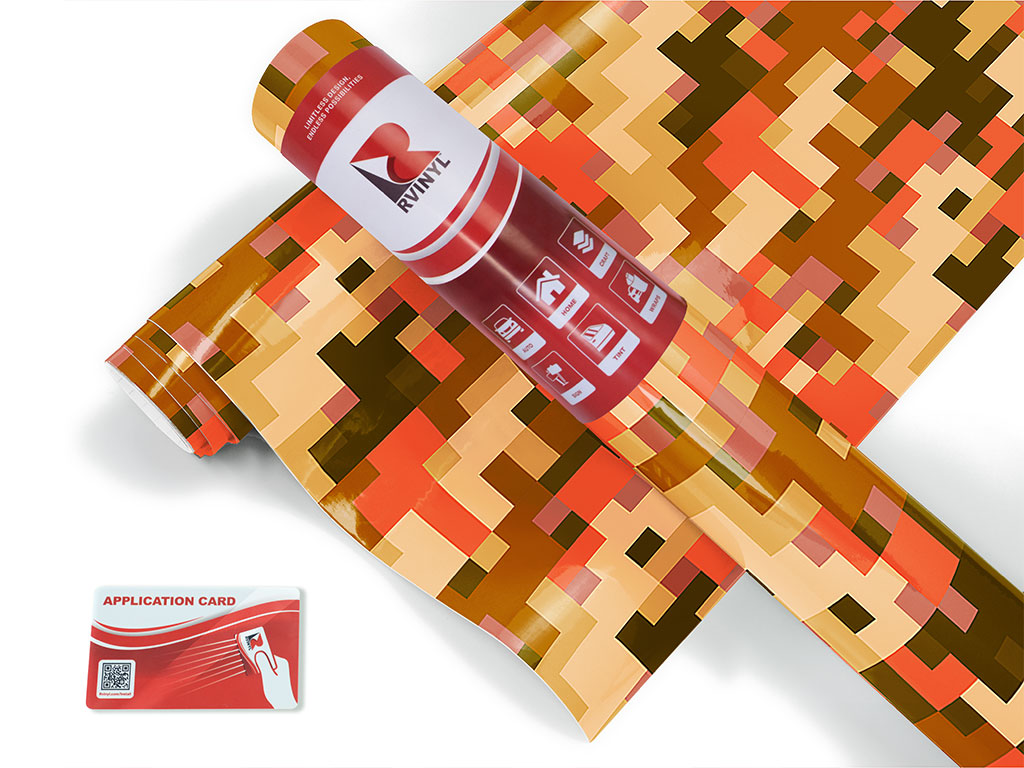 Hunter Orange Pixel Craft Vinyl Roll