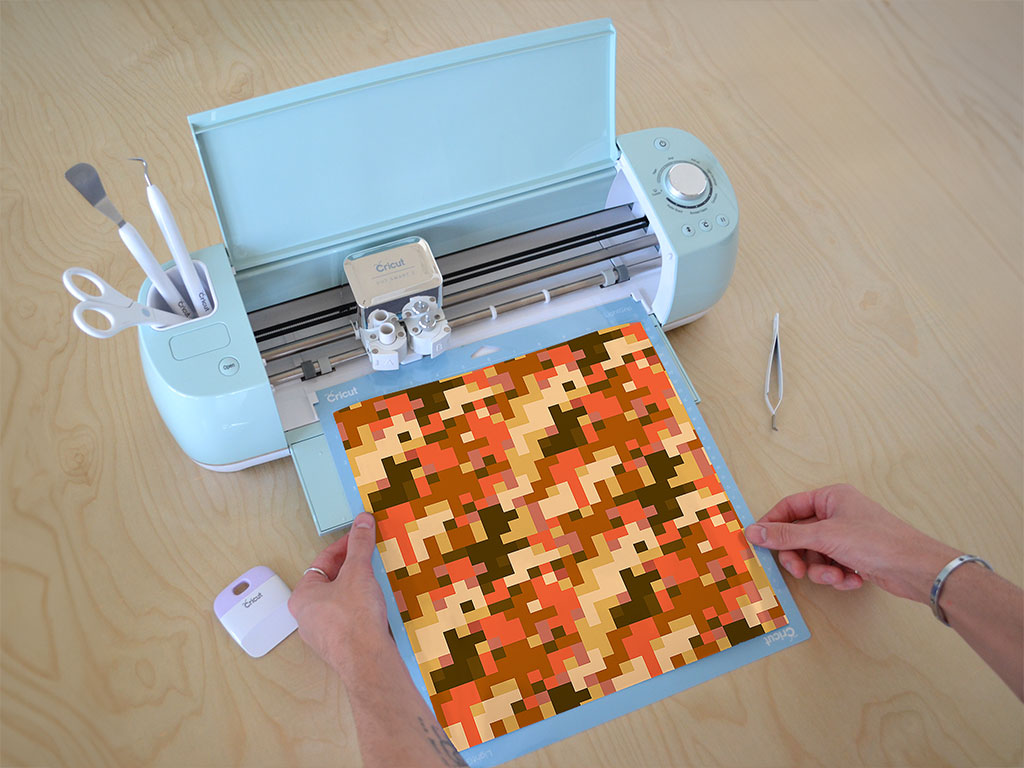 Hunter Orange Pixel Cricut Compatible Vinyl